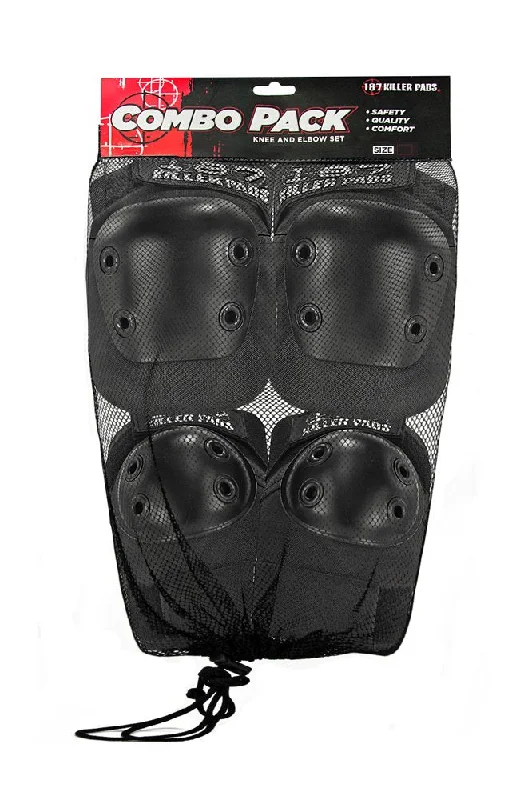 187 Combo Pack Knee/Elbow Pad Set - Black