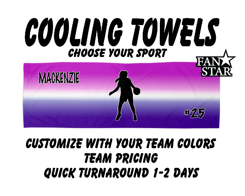 Basketball Cooling Towel with Ombre Background