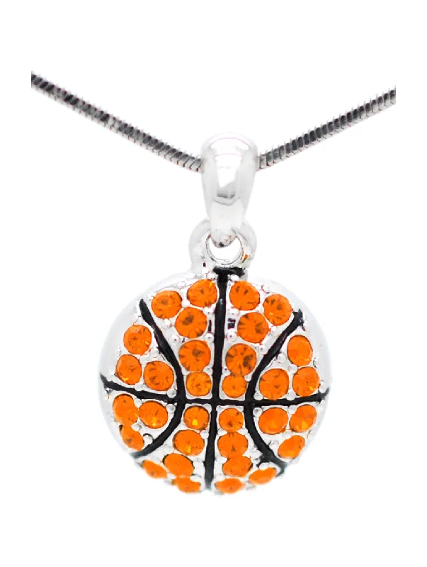 Basketball Crystal Necklace - Large