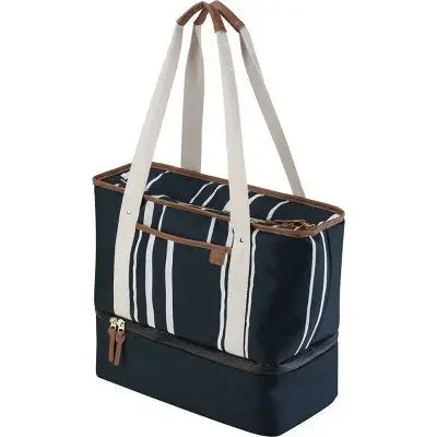 CleverMade Premium Soft Sided Malibu 9qt Cooler Tote - Navy Striped