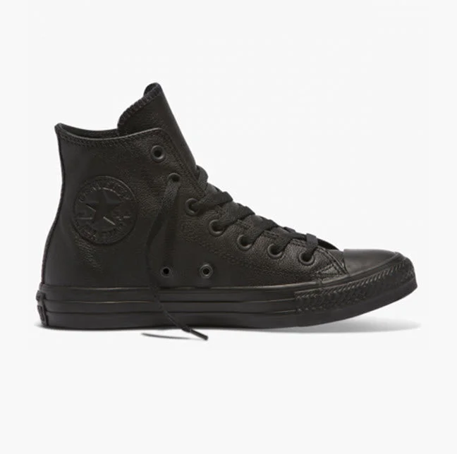 Converse Chuck Taylor All Star Classic Black Mono Leather Hi Top 135251