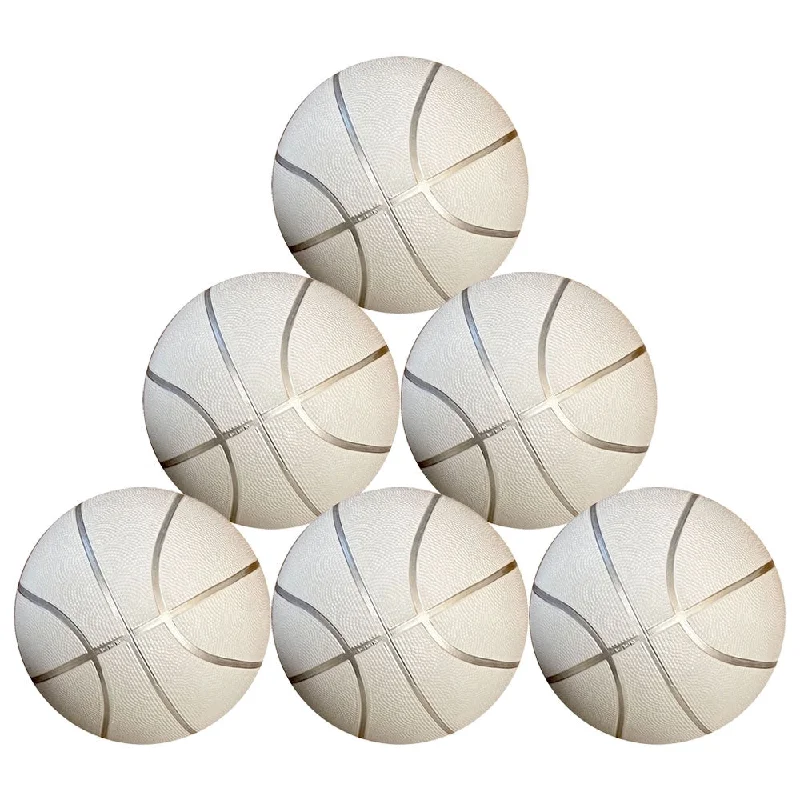 White Basketball Ball for Autographs Signing Leisure Play Full Size 7 Six Pack