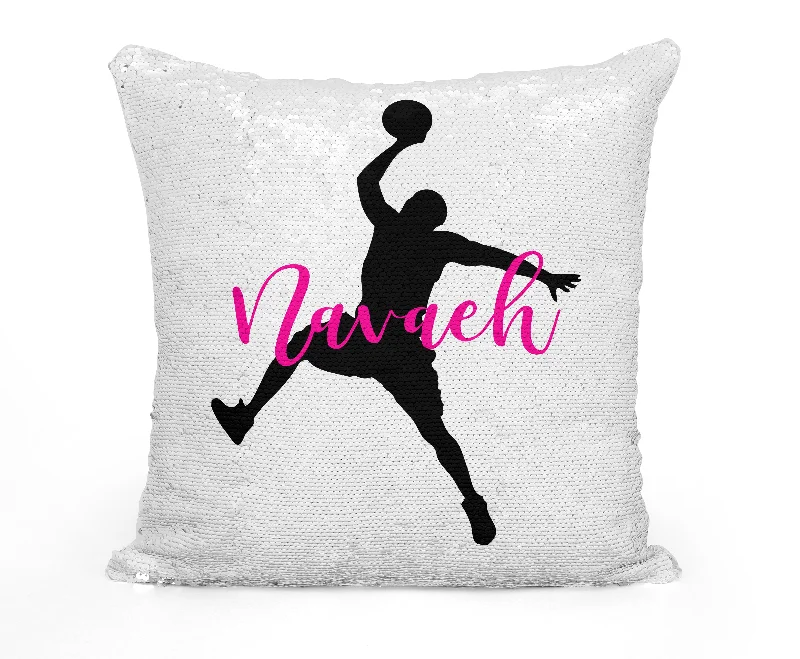 Personalized Basketball Sequin Mermaid Flip Pillow With Choice of Image