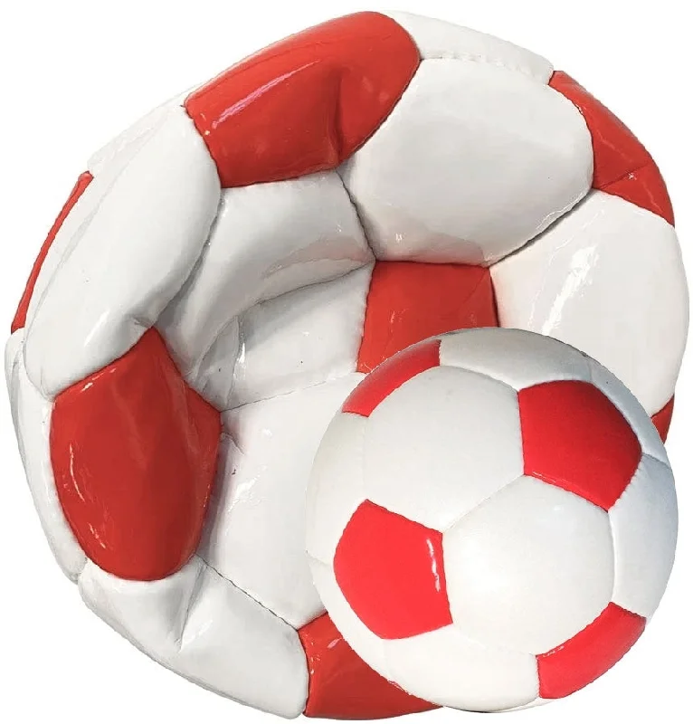 Deflated Red White Classic Traditional Soccer Balls