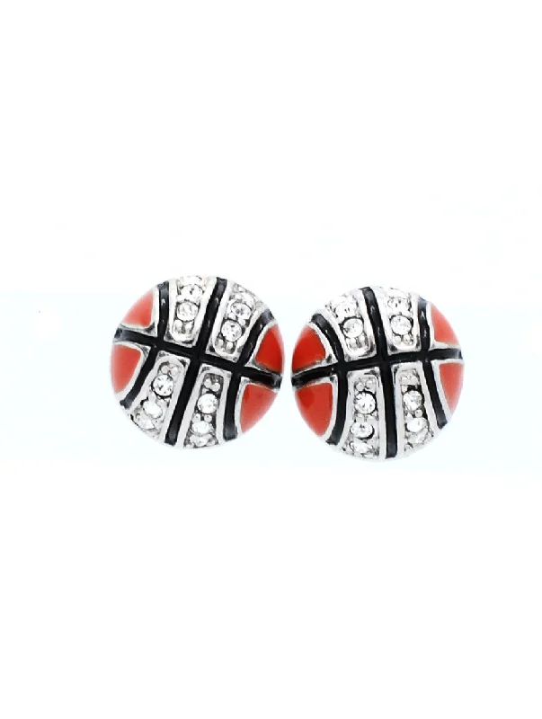 Enamel Basketball POST Earrings