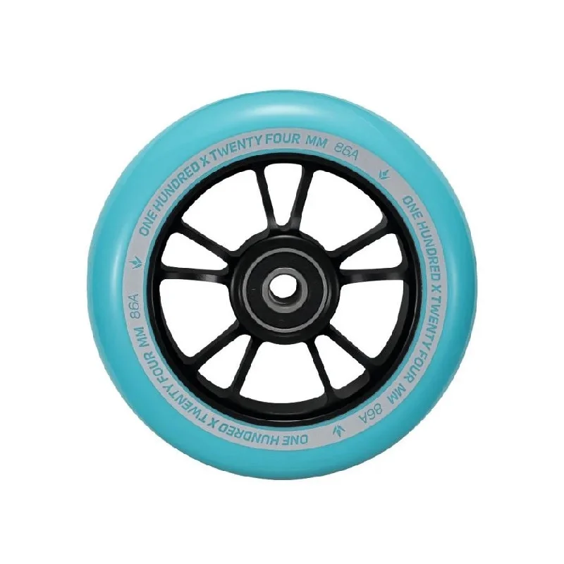 Envy Scooter Wheel 100mm - Black/Teal (Pair)