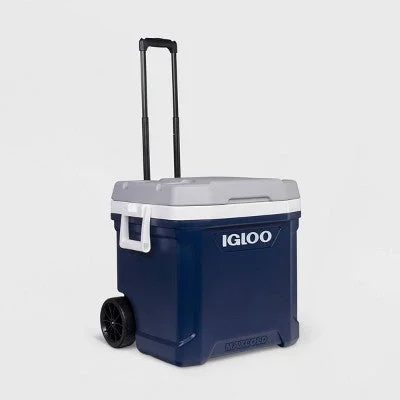 New - Igloo MaxCold Latitude 62qt Roller Cooler - Aegean Blue