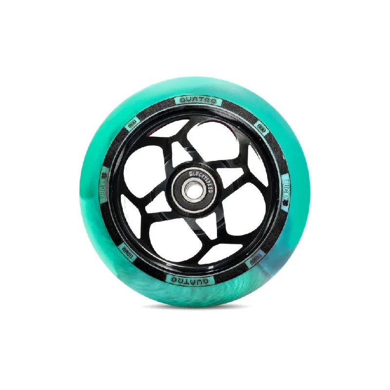 Lucky Scooter Wheel Quatro 110mm - Black/Teal Swirl