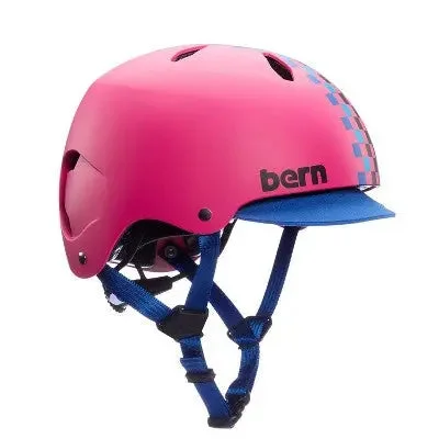 bern Comet Kids' Helmet -  Magenta Checker Graphics