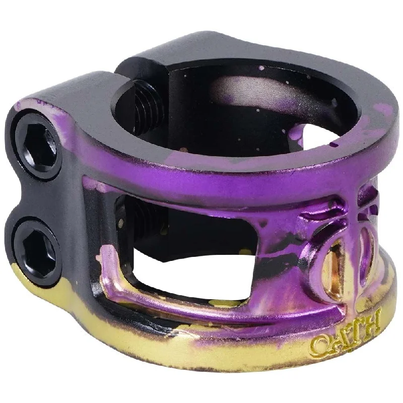 Oath Cage V2 Oversized 2 Bolt Clamp - Black/Purple/Yellow