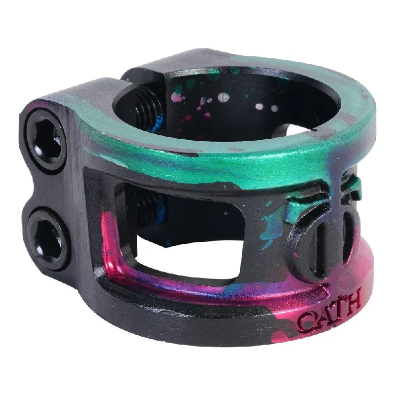 Oath Cage V2 Oversized 2 Bolt Clamp - Green/Pink/Black