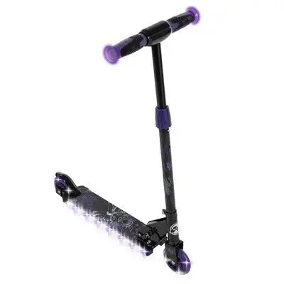 Open Box - Huffy Black Panther Electro Light In Line 100mm Kids' Kick Scooter - Black