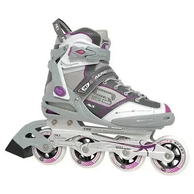 Open Box Roller Derby Women's Aerio Q-60 Inline Skates - Gray/White/Pink (9)