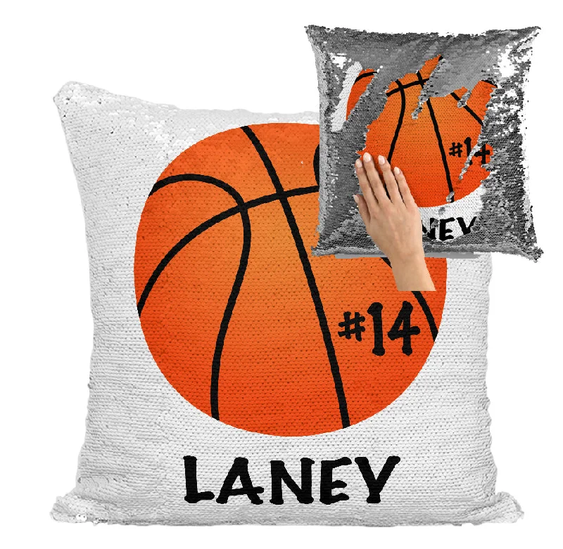 PERSONALIZED BASKETBALL MERMAID SEQUIN FLIP PILLOW