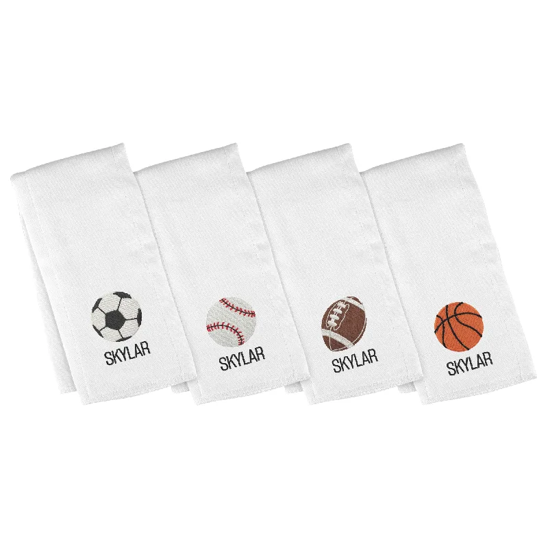 Personalized Emoji Burp Cloth - 4 Pack Sports