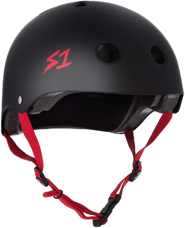 S1 Lifer Helmet - Black Matte/Red Straps