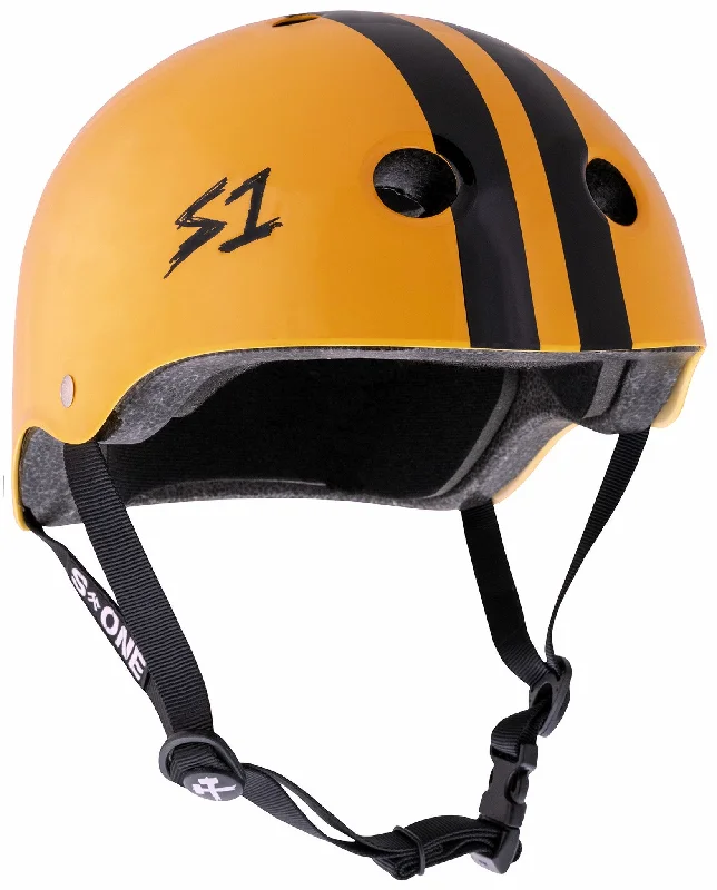 S1 Lifer Helmet - Bright Orange Gloss/Black Stripes