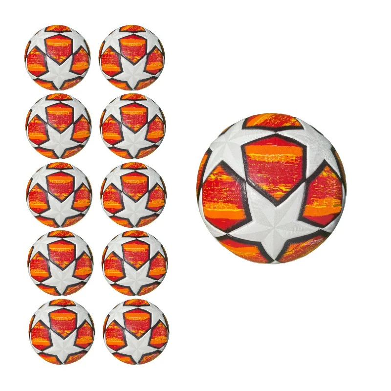 Size 5 High Quality Soccer Ball Champions League Orange White Black- (Pack of 4, 6 or 10)