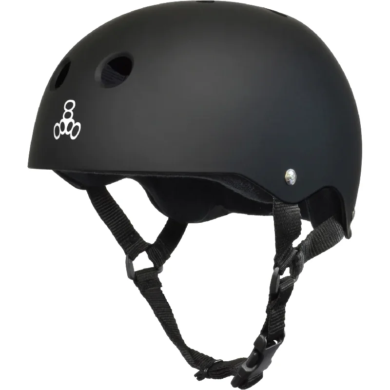 Triple 8 Sweatsaver Helmet - Black Rubber/White