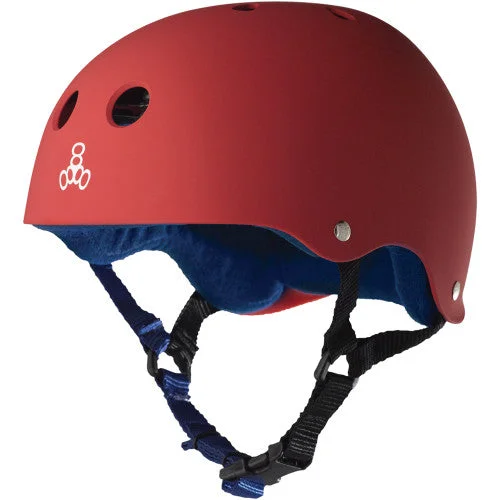 Triple 8 Sweatsaver Helmet - Red Rubber/Blue