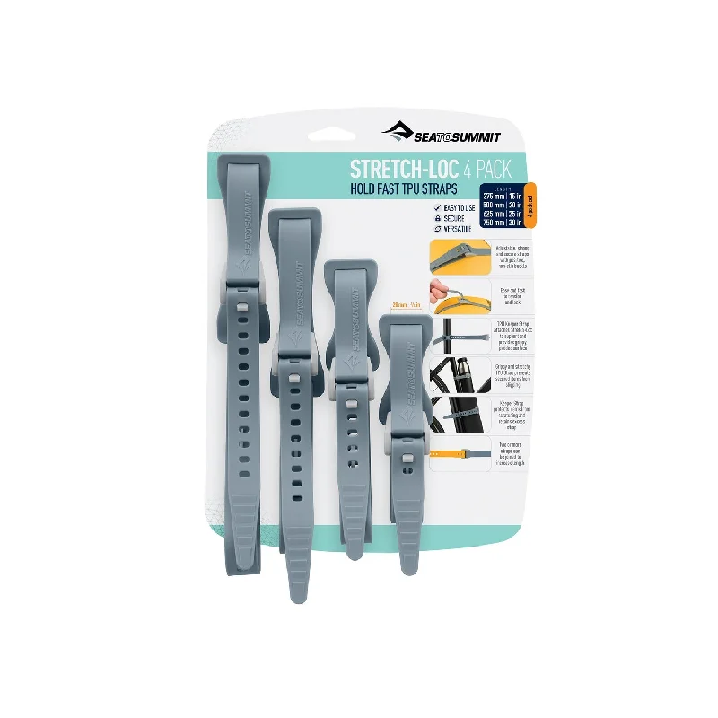 Stretch-loc Tpu Strap Set (4 Pack) Grey