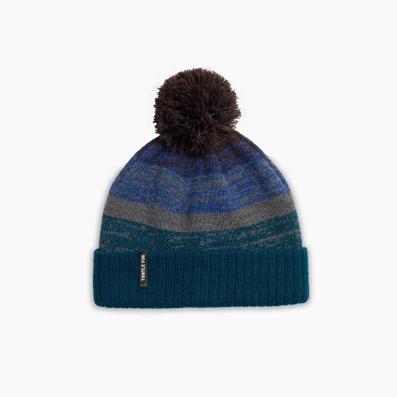 Fade Pom Beanie - Dark Teal