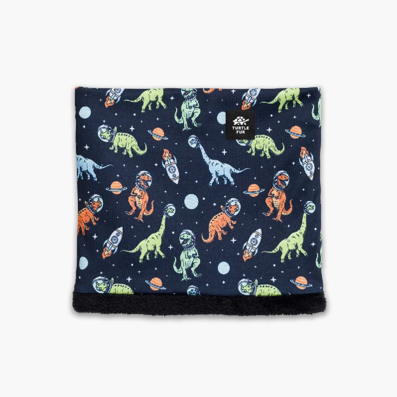 Kids' Comfort Shell Neck Warmer Lined with Comfort Plush - Galactic Dino