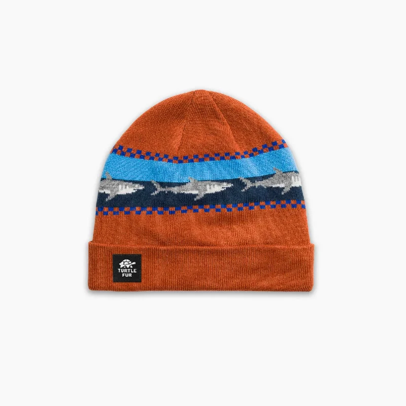 Kids' Shark Attack Beanie - Russet