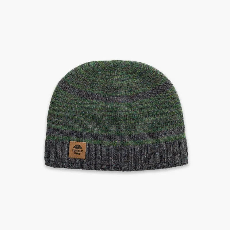 Lambswool Schist Beanie - Dark Green