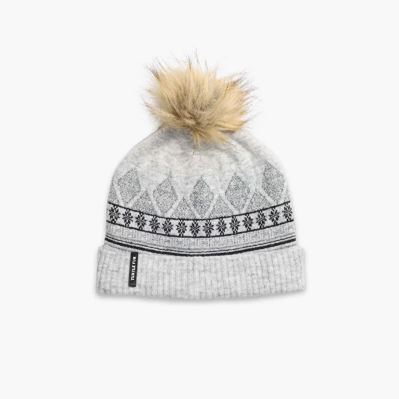 Recycled Ellen Pom Beanie - Silver