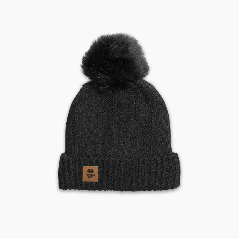 Recycled Knit Lindsey Pom - Black