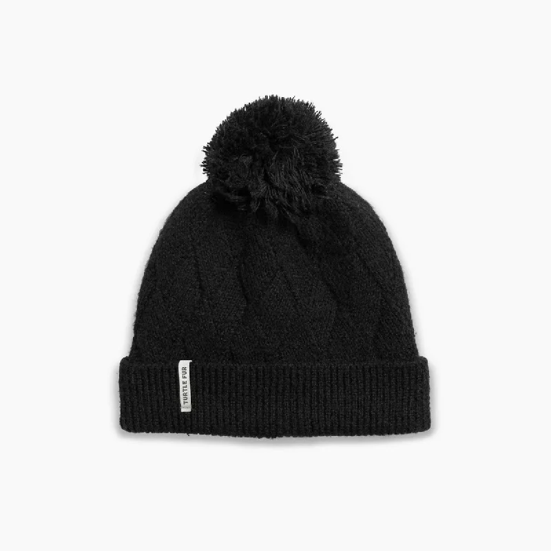 Recycled Victoria Pom Beanie - Black